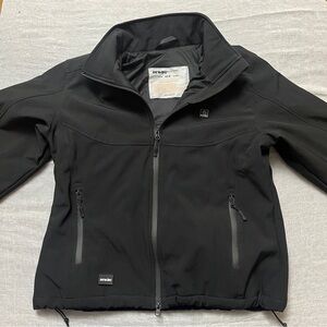 Dewbu Black Heated Jacket with Temperature Control with battery pack size medium
